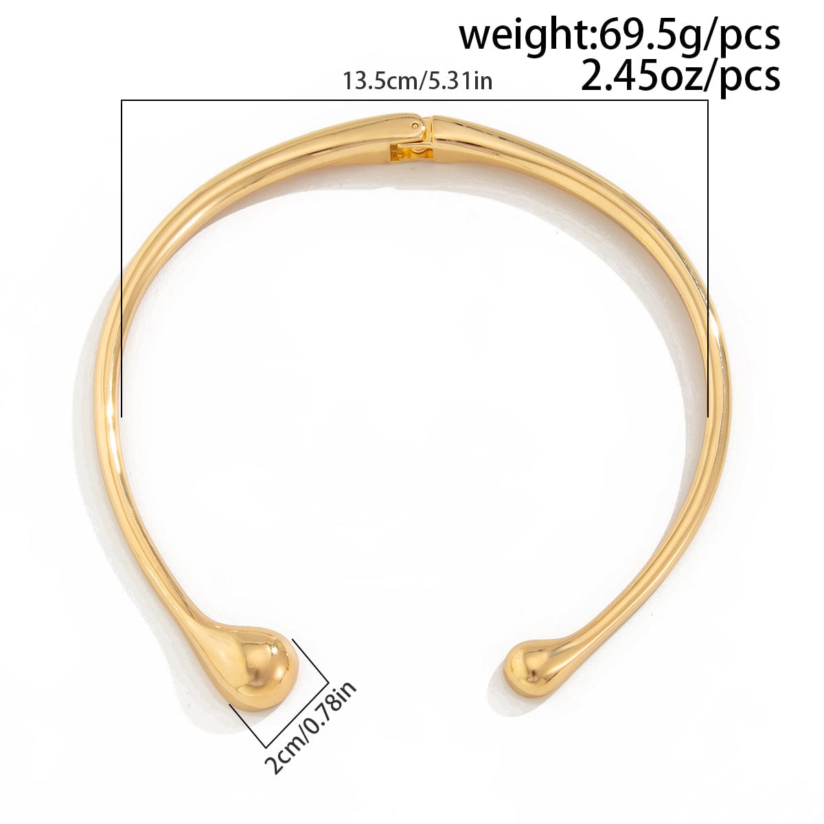 Asymmetric Gold Silver Tone Waterdrop Collar Necklace - ArtGalleryZen