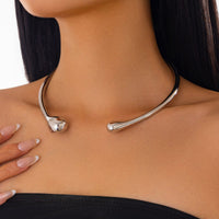 Thumbnail for Asymmetric Gold Silver Tone Waterdrop Collar Necklace - ArtGalleryZen