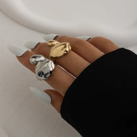 Thumbnail for Asymmetric Gold Silver Tone Waterdrop Open Ring - ArtGalleryZen