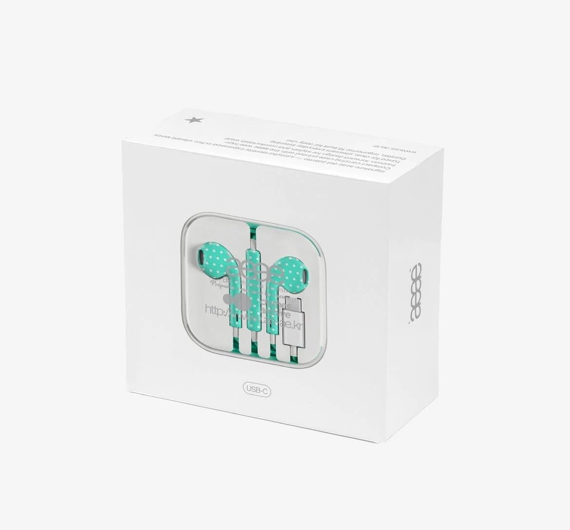 Authentic Korean AEAE Polka Dot Wired USB - C Earphones - ArtGalleryZen