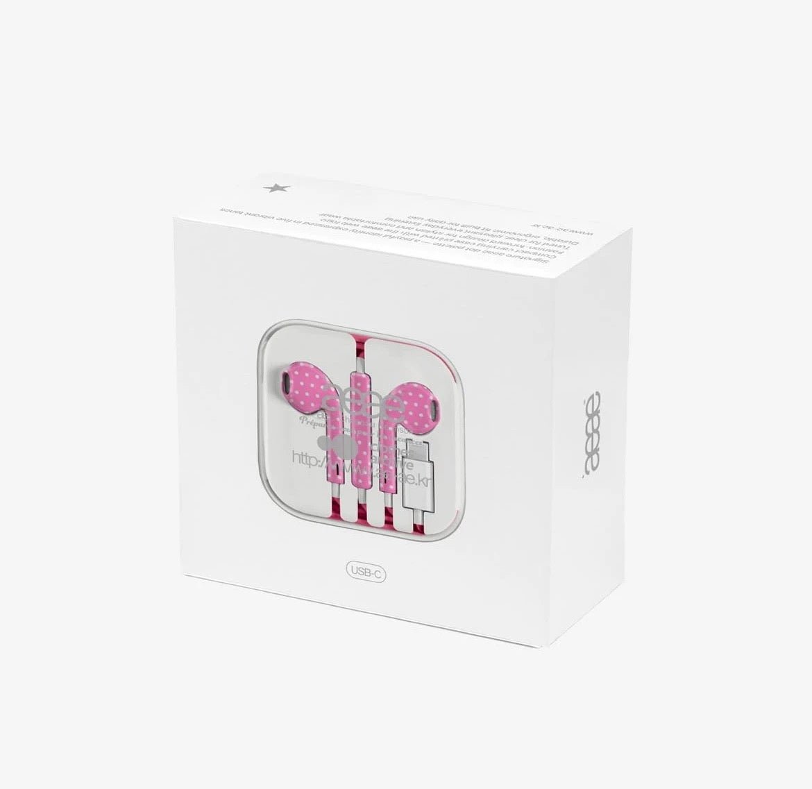 Authentic Korean AEAE Polka Dot Wired USB - C Earphones - ArtGalleryZen