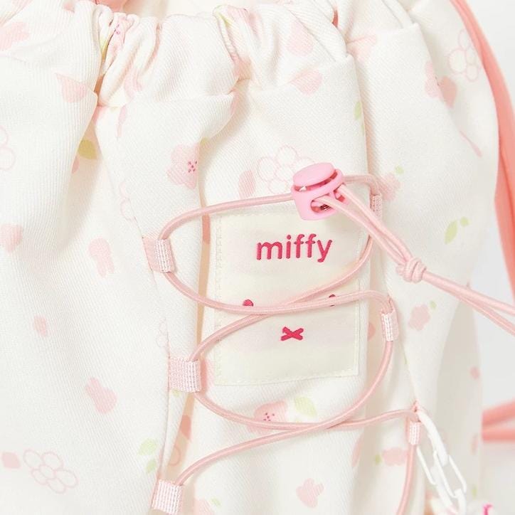 Authentic Miffy Cherry Blossoms Drawstring Backpack - ArtGalleryZen