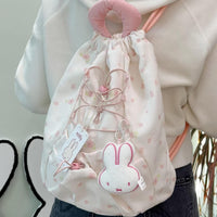 Thumbnail for Authentic Miffy Cherry Blossoms Drawstring Backpack - ArtGalleryZen