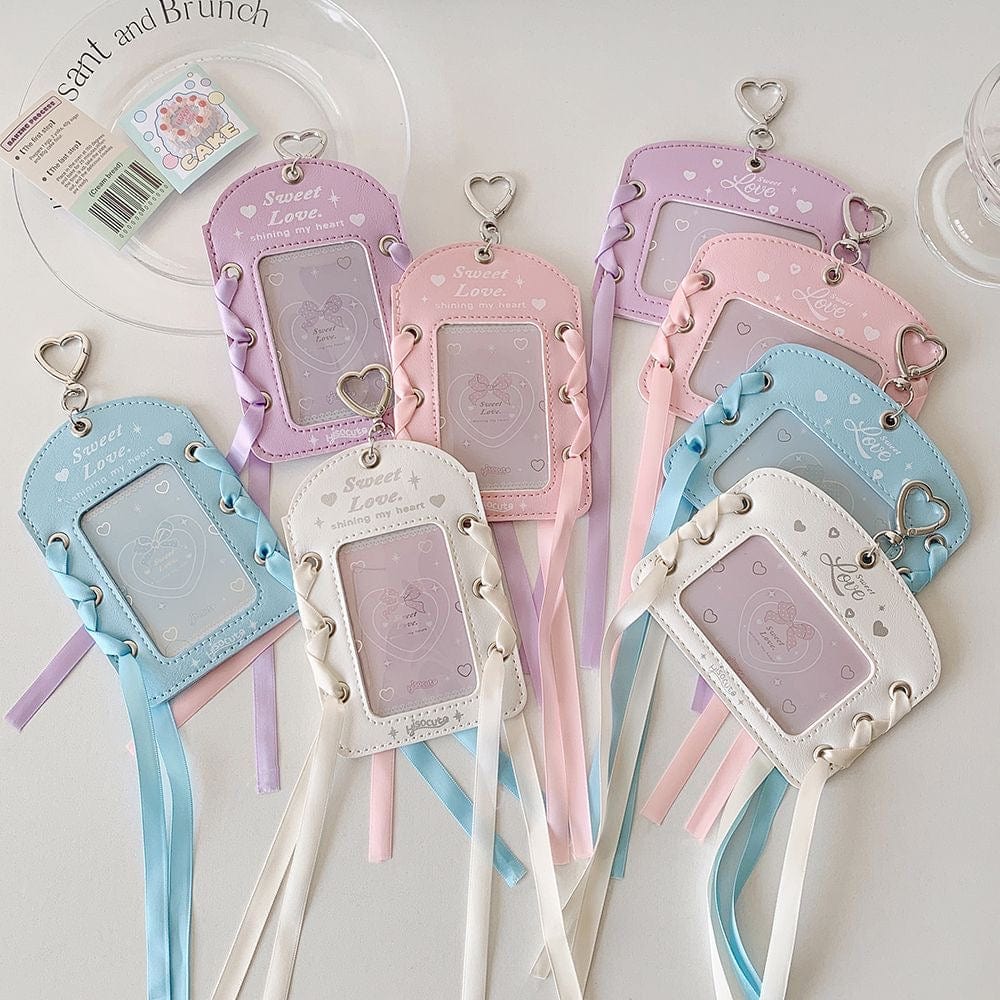 Ballet Style Ribbon Bowknot Kpop Keychain Photocard Holder - ArtGalleryZen