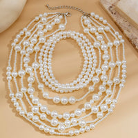 Thumbnail for Baroque 2Pcs Chunky Pearl Chain Necklace Set - ArtGalleryZen