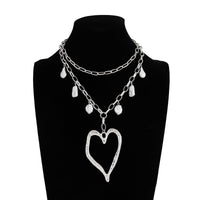 Thumbnail for Baroque 2pcs Irregular Pearl Chunky Heart Pendant Cable Chain Necklace Set - ArtGalleryZen