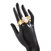 Thumbnail for Baroque 3pcs Irregular Pearl Inlaid Pleated Ring Set - ArtGalleryZen