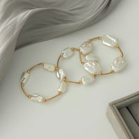 Thumbnail for Baroque 3pcs Irregular Pearl Stackable Bracelet Set - ArtGalleryZen