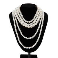 Thumbnail for Baroque Chunky Layered Pearl Chain Necklace - ArtGalleryZen
