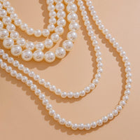 Thumbnail for Baroque Chunky Layered Pearl Chain Necklace - ArtGalleryZen