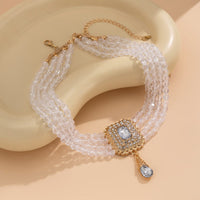 Thumbnail for Baroque Chunky Rhinestone Inlaid Crystal Charm Beaded Chain Necklace - ArtGalleryZen