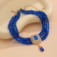 Thumbnail for Baroque Chunky Rhinestone Inlaid Crystal Charm Beaded Chain Necklace - ArtGalleryZen