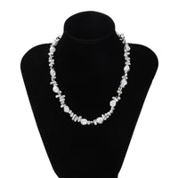 Thumbnail for Baroque Gold Silver Tone Irregular Pearl Beaded Necklace - ArtGalleryZen
