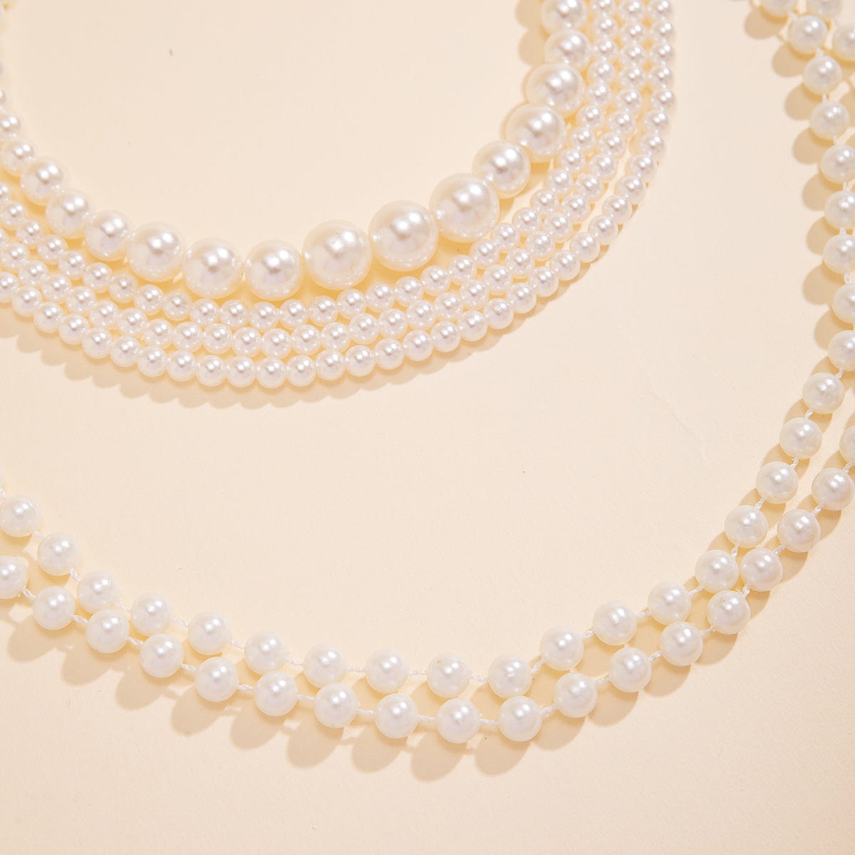 Baroque Layered Chunky Pearl Chain Choker Necklace Set - ArtGalleryZen