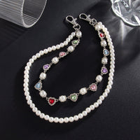 Thumbnail for Baroque Layered Heart Rhinestone Pearl Trouser Chain - ArtGalleryZen
