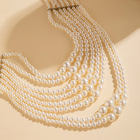 Thumbnail for Baroque Layered Pearl Chain Choker Necklace - ArtGalleryZen