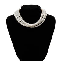 Thumbnail for Baroque Layered Ribbon Bowknot Pearl Chain Necklace - ArtGalleryZen