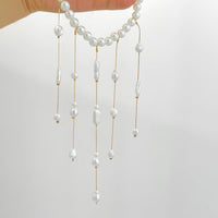 Thumbnail for Baroque Pearl Raindrop Tassel Choker Necklace - ArtGalleryZen