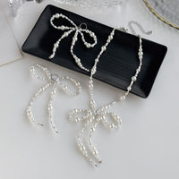 Thumbnail for Baroque Pearl Seed Beaded Bowknot Necklace Earrings Set - ArtGalleryZen