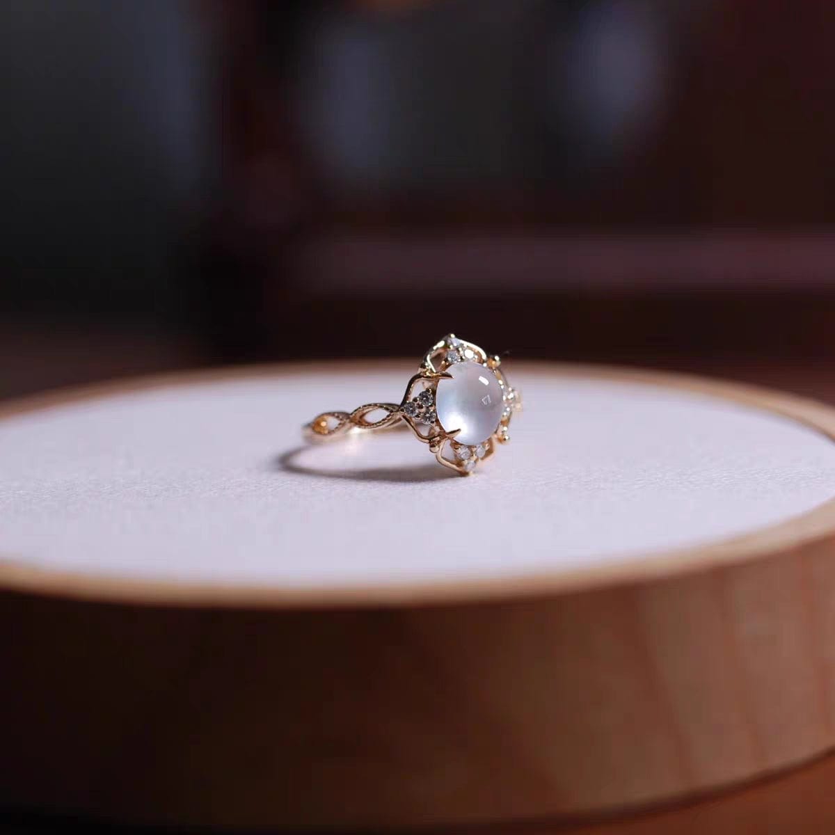 Baroque-style Moonstone Ring - ArtGalleryZen