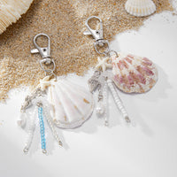 Thumbnail for Beach Style 2pcs Shell Charm Seed Bead Tassel Keychain Set - ArtGalleryZen