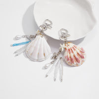 Thumbnail for Beach Style 2pcs Shell Charm Seed Bead Tassel Keychain Set - ArtGalleryZen