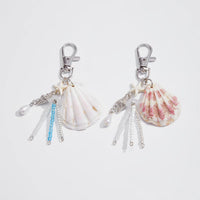 Thumbnail for Beach Style 2pcs Shell Charm Seed Bead Tassel Keychain Set - ArtGalleryZen
