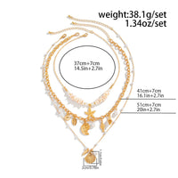 Thumbnail for Beach Style 3pcs Conch Shell Starfish Pendant Pearl Chain Necklace Set - ArtGalleryZen