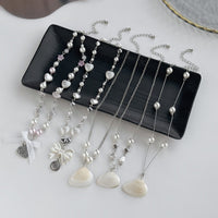 Thumbnail for Beach Style 5pcs Natural Shell Bowknot Heart Pendant Pearl Chain Necklace Set - ArtGalleryZen