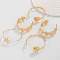 Thumbnail for Beach Style 5pcs Shell Starfish Bangle Bracelet Set - ArtGalleryZen