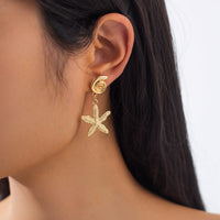 Thumbnail for Beach Style Asymmetric Shell Starfish Dangle Earrings - ArtGalleryZen