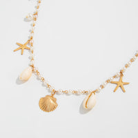 Thumbnail for Beach Style Conch Shell Starfish Tassel Pearl Waist Chain - ArtGalleryZen