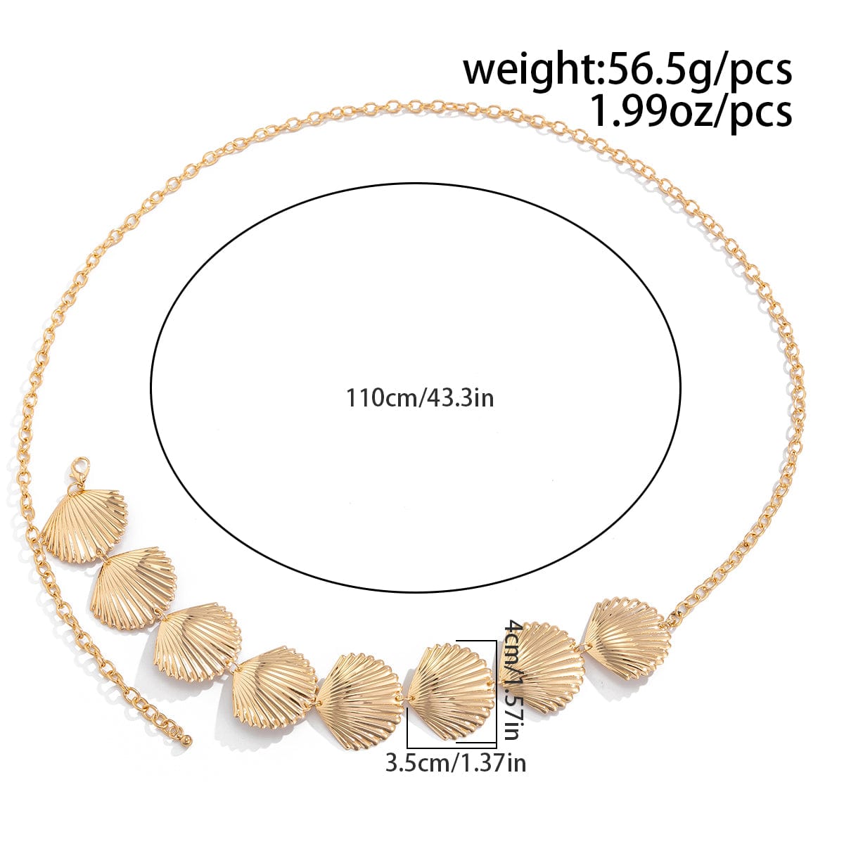 Beach Style Gold Silver Plated Shell Waist Chain - ArtGalleryZen