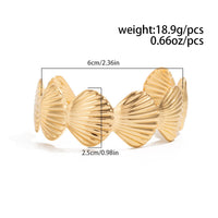 Thumbnail for Beach Style Gols Silver Plated Shell Bangle Bracelet - ArtGalleryZen