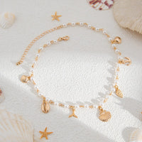 Thumbnail for Beach Style Mermaid Tail Conch Shell Pendant Pearl Chain Necklace - ArtGalleryZen