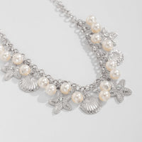 Thumbnail for Beach Style Pearl Shell Starfish Tassel Anklet - ArtGalleryZen