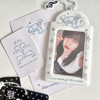 Thumbnail for Black White Piano Melody Heart Kpop Keychain Photocard Holder - ArtGalleryZen