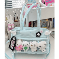 Thumbnail for Blue Polka Dots Kpop Fan Display Shoulder Crossbody Bag - ArtGalleryZen