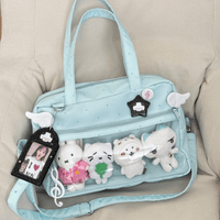 Thumbnail for Blue Polka Dots Kpop Fan Display Shoulder Crossbody Bag - ArtGalleryZen