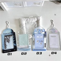 Thumbnail for Blue Rain Forest Winter Snow Kpop Keychain Photocard Holder - ArtGalleryZen