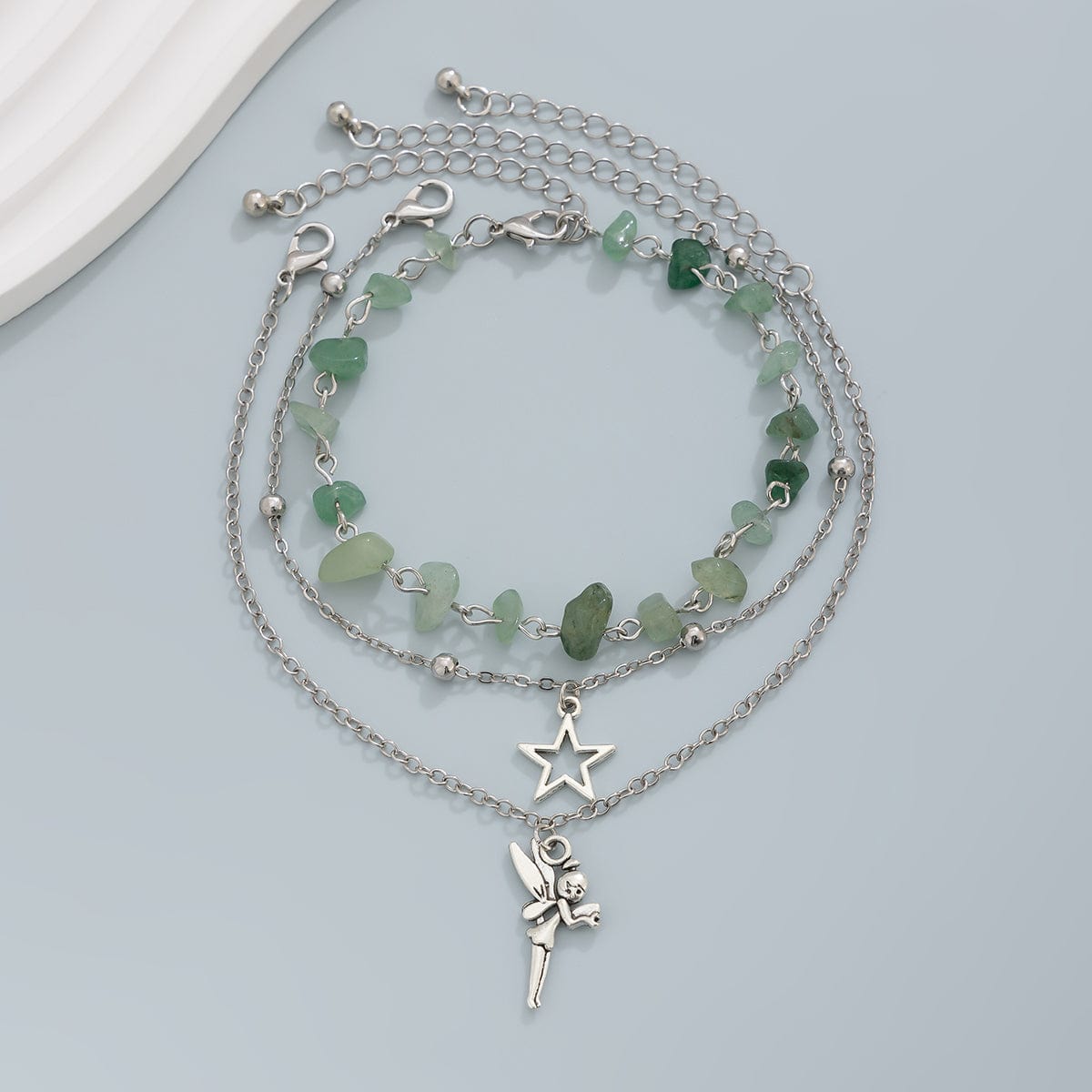 Bohemia 3 Pieces Elf Star Charm Turquoise Anklet Set - ArtGalleryZen