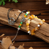 Thumbnail for Bohemia 3pcs Butterfly Mushroom Charm Turquoise Stone Bracelet Set - ArtGalleryZen