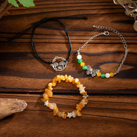 Thumbnail for Bohemia 3pcs Butterfly Mushroom Charm Turquoise Stone Bracelet Set - ArtGalleryZen