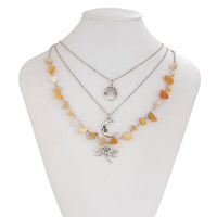 Thumbnail for Bohemia 3Pcs Dragonfly Moon Tree Pendant Turquoise Stone Necklace Set - ArtGalleryZen