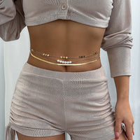 Thumbnail for Bohemia 3Pcs Layered Herringbone Pearl Belly Chain Set - ArtGalleryZen