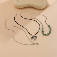 Thumbnail for Bohemia 3Pcs Mushroom Star Pendant Turquoise Stone Necklace Set - ArtGalleryZen