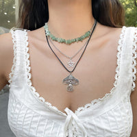 Thumbnail for Bohemia 3Pcs Mushroom Star Pendant Turquoise Stone Necklace Set - ArtGalleryZen