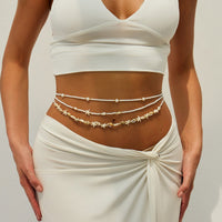 Thumbnail for Bohemia 3pcs Pearl Conch Starfish Seed Beaded Waist Chain Set - ArtGalleryZen