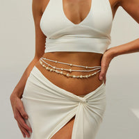 Thumbnail for Bohemia 3pcs Pearl Conch Starfish Seed Beaded Waist Chain Set - ArtGalleryZen