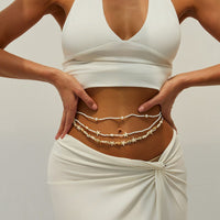 Thumbnail for Bohemia 3pcs Pearl Conch Starfish Seed Beaded Waist Chain Set - ArtGalleryZen
